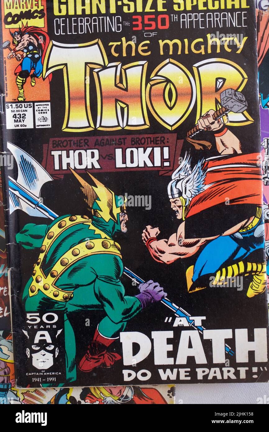 Das mächtige Buchcover von Thor Stockfoto