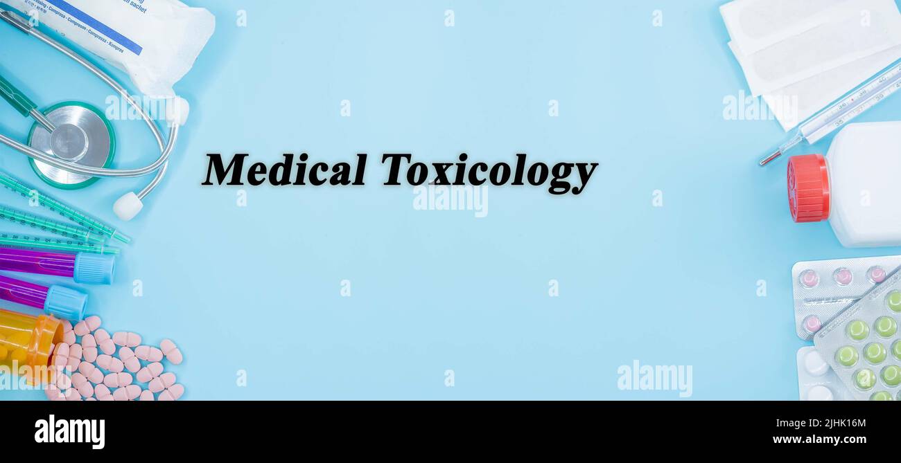 Medizinische Toxikologie Medizinische Spezialitäten Medizin Studie als medizinisches Konzept Hintergrund Stockfoto
