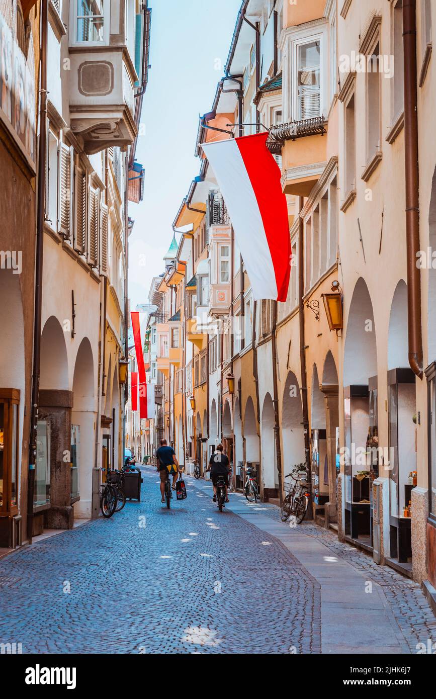 Historisches Zentrum. Bozen, Südtirol, Trentino-Südtirol - Südtirol, Italien, Europa Stockfoto