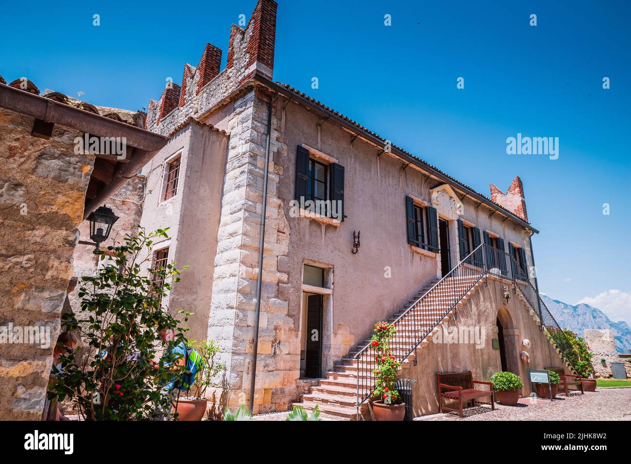 Castello Scaligero. Malcesine ist eine Gemeinde am Ostufer des Gardasees in der Provinz Verona in der italienischen Region Venetien. Ma Stockfoto