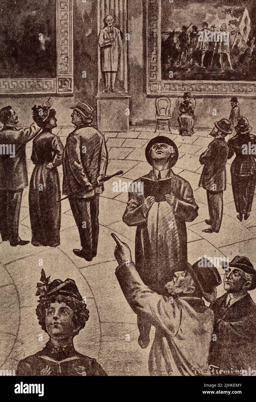 Touristen im Kapitolgebäude der USA um 1913 Stockfoto