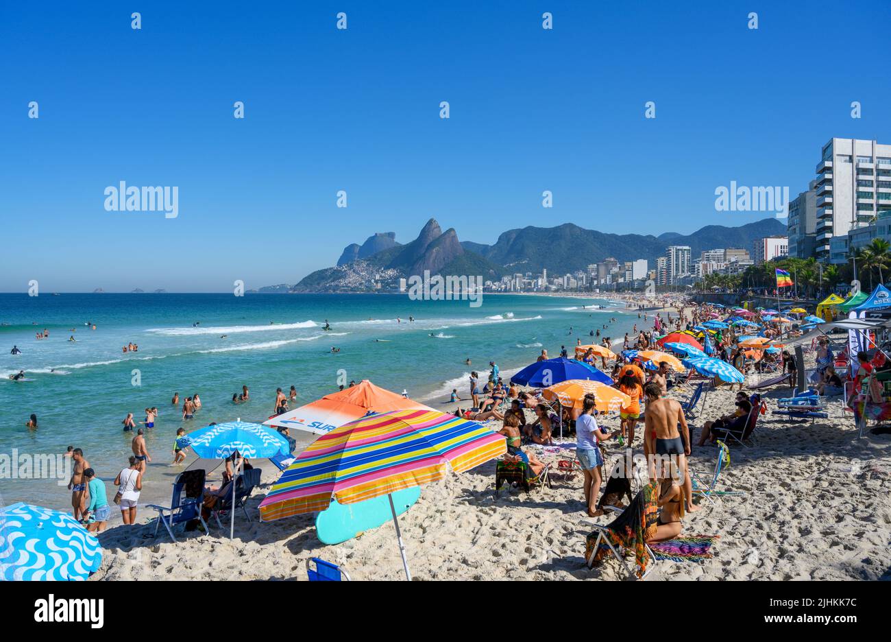 Ipanema Beach, Ipanema, Rio de Janeiro, Brasilien Stockfoto