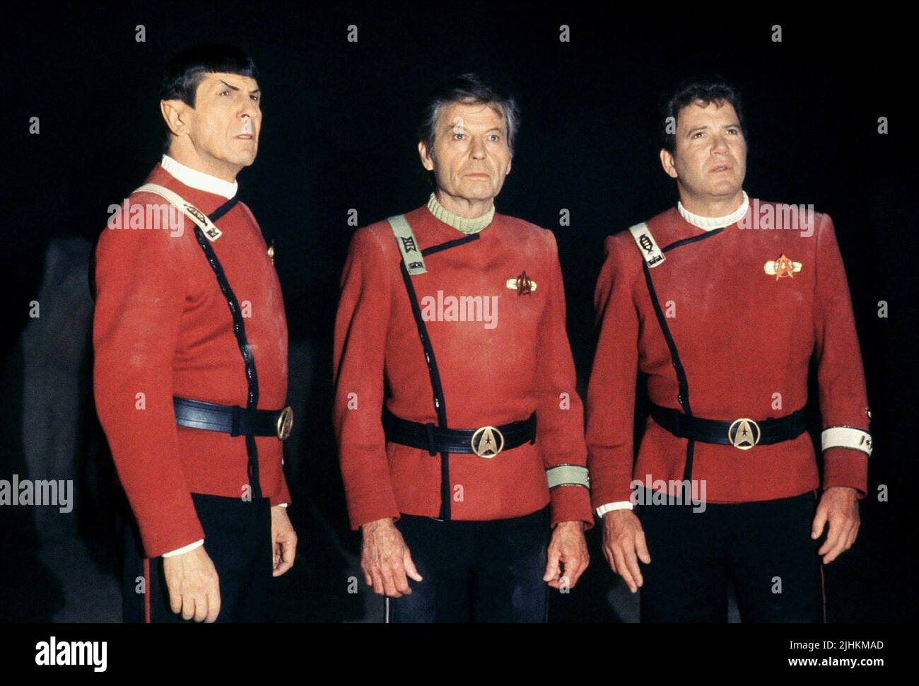 LEONARD NIMOY, DEFOREST KELLEY, William Shatner, Star Trek V: The Final Frontier, 1989 Stockfoto