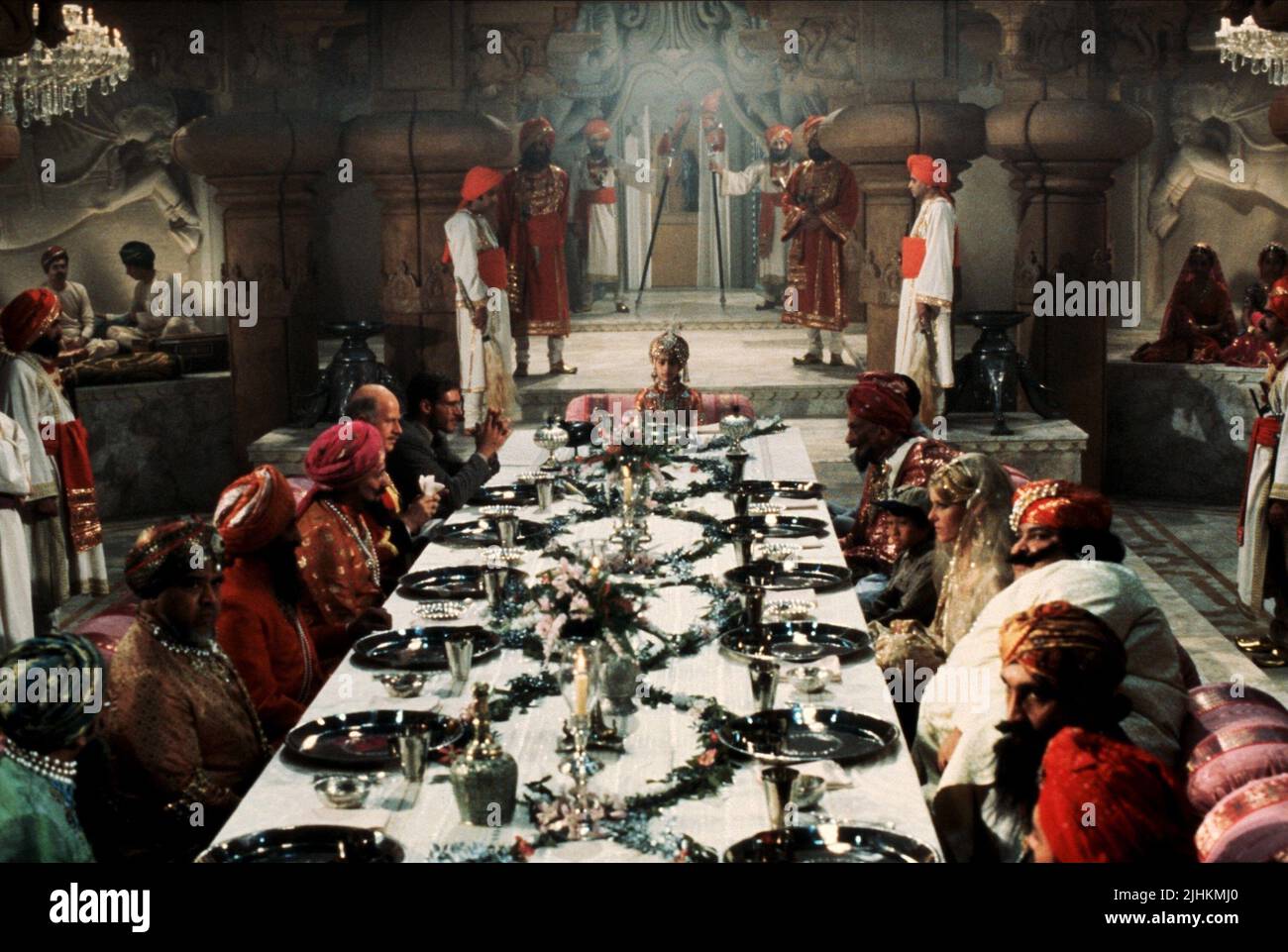 HARRISON Ford, Raj Singh, Kate Capshaw, INDIANA JONES UND DER TEMPEL DES TODES, 1984 Stockfoto