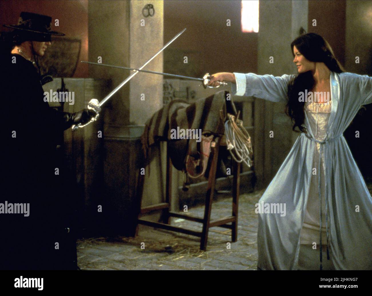 ANTONIO BANDERAS, CATHERINE ZETA - JONES, DIE MASKE DES ZORRO, 1998 Stockfoto