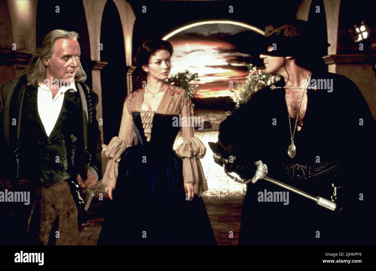 ANTHONY HOPKINS, CATHERINE ZETA - JONES, Antonio Banderas, DIE MASKE DES ZORRO, 1998 Stockfoto