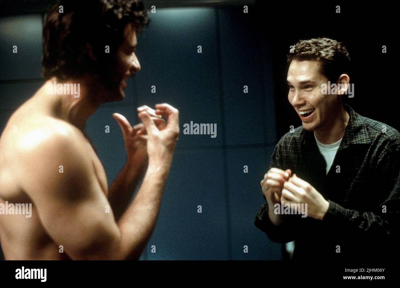 HUGH Jackman, Bryan Singer, X-Men, 2000 Stockfoto