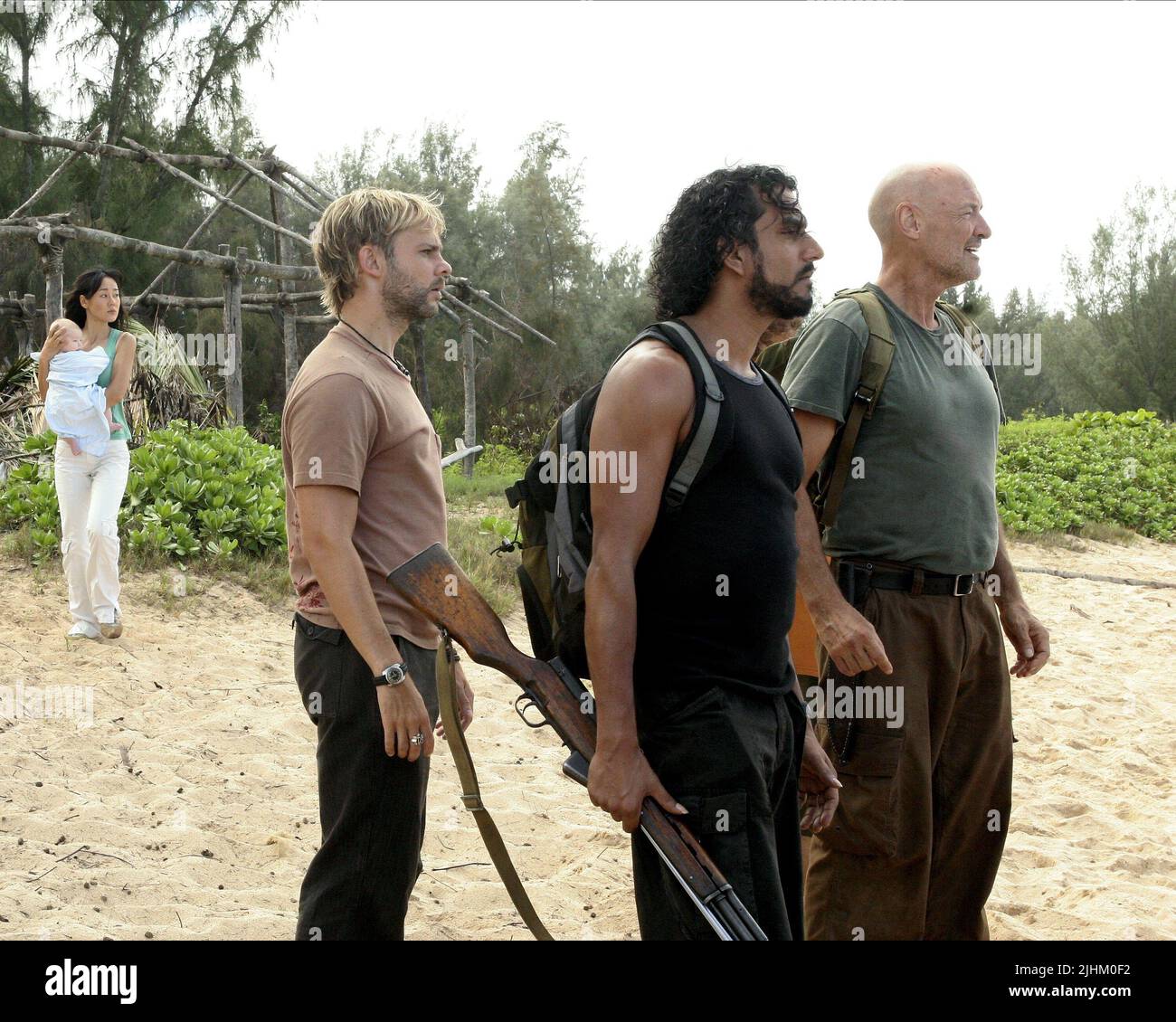 YUNJIN KIM, Dominic Monaghan, Naveen Andrews, Terry O'Quinn, verloren: Saison 3, 2006 Stockfoto