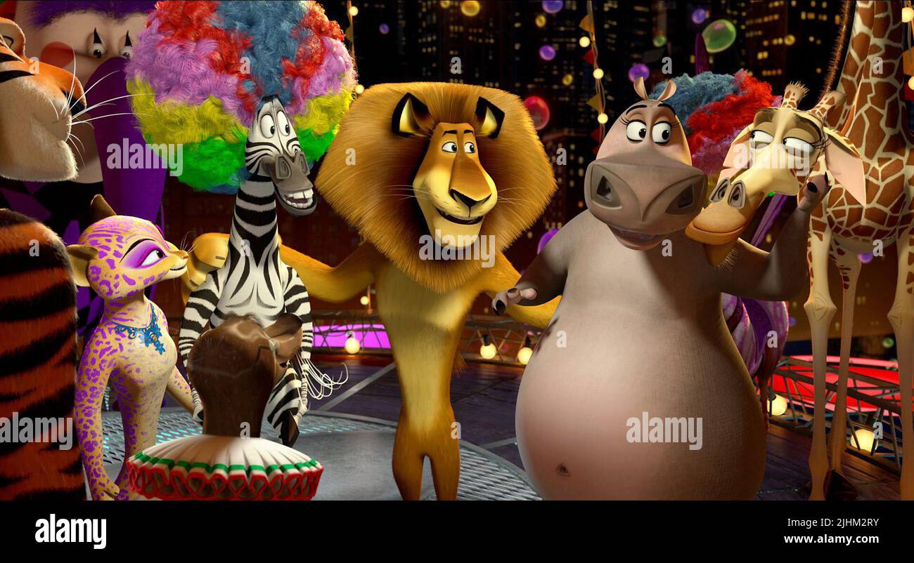 GIA, Marty, ALEX, Gloria, Melman, Madagaskar 3:'s Most Wanted, 2012 EUROPA Stockfoto