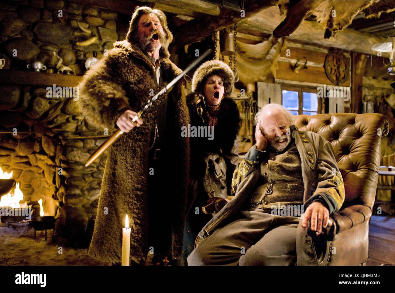 KURT RUSSELL, Jennifer Jason Leigh, Bruce Dern, die die hasserfüllten ACHT, 2015 Stockfoto