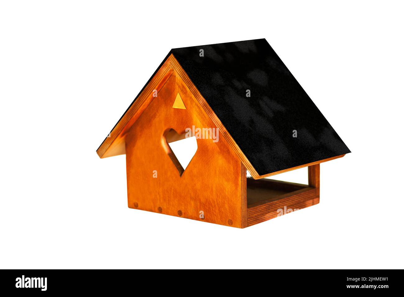 Vogelhäuser und Vogelfutterhäuschen isoliert auf weißem Hintergrund. Rette Vögel. Vogelfütterung. Stockfoto