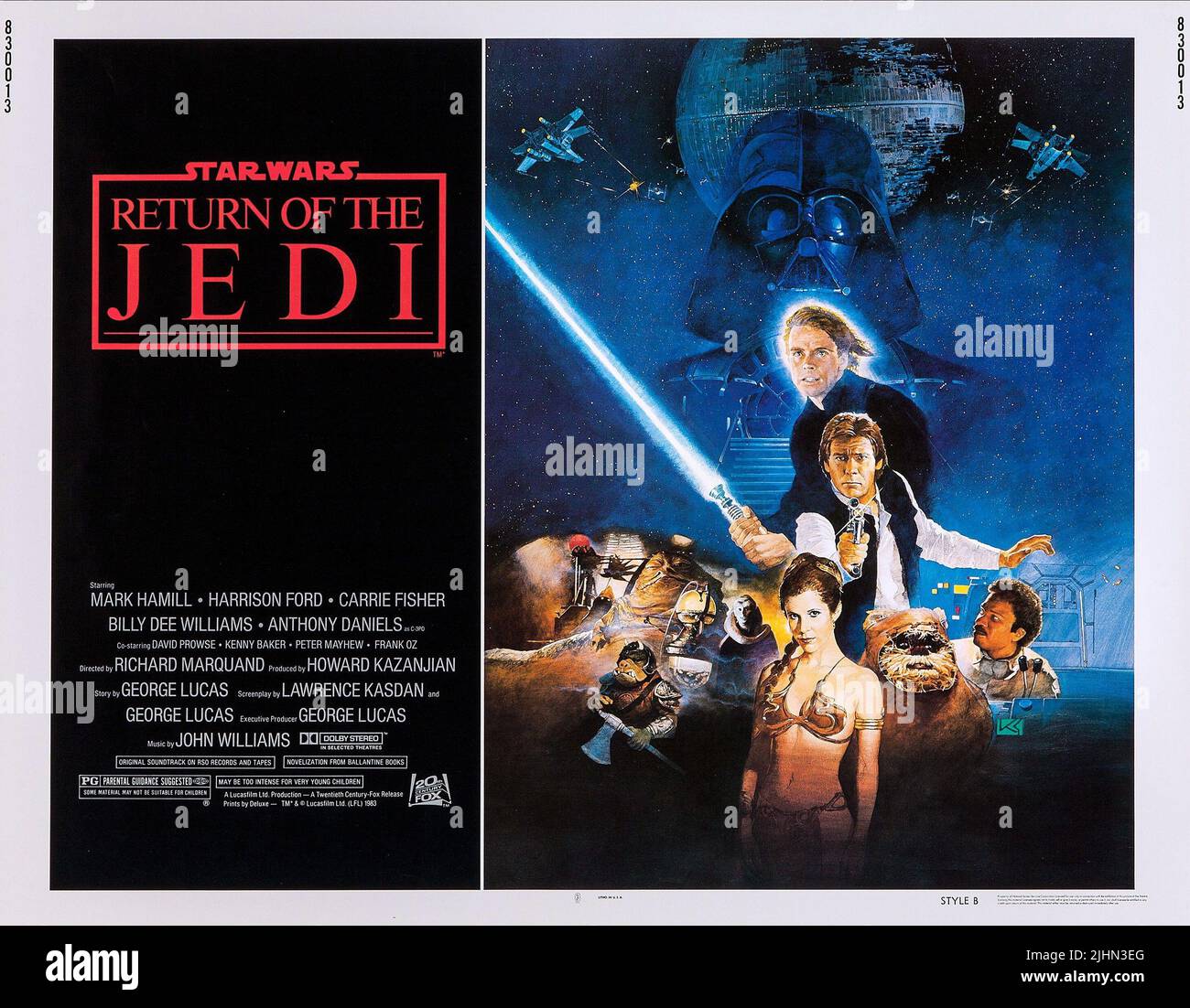 MARK HAMILL, Harrison Ford, Carrie Fisher, Billy Dee Williams, Plakat, Star Wars: Episode VI - Die Rückkehr der Jedi-Ritter, 1983 Stockfoto