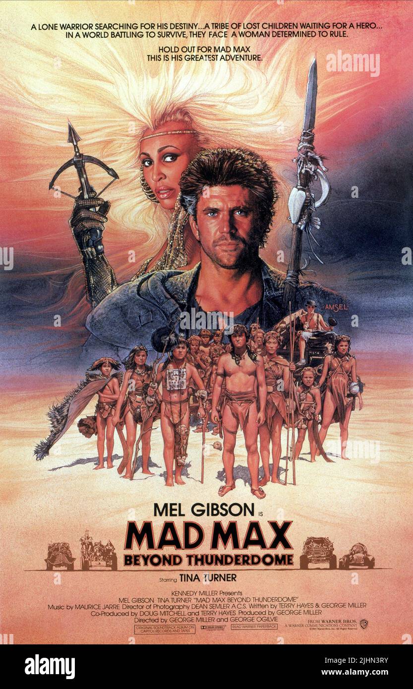 TINA TURNER, MEL GIBSON POSTER, MAD MAX BEYOND THUNDERDOME, 1985 Stockfoto