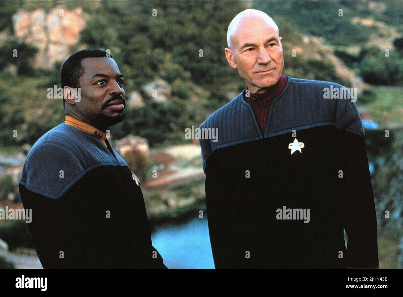 LEVAR BURTON, Patrick Stewart, Star Trek: Insurrection, 1998 Stockfoto