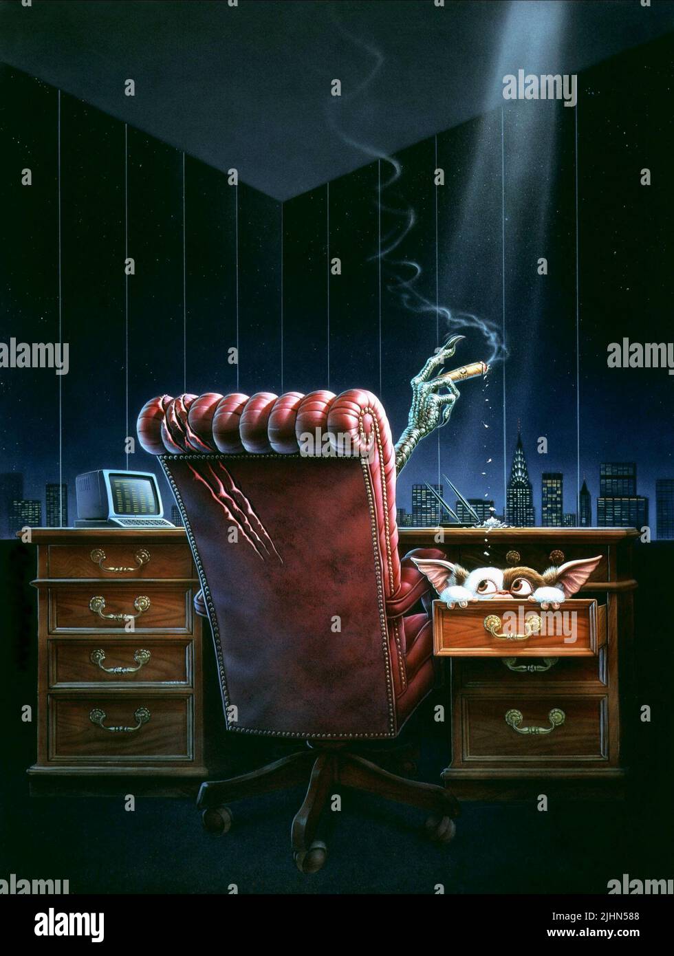 GREMLIN DROPS ASH ON GIZMO, GREMLINS 2: THE NEW BATCH, 1990 Stockfoto