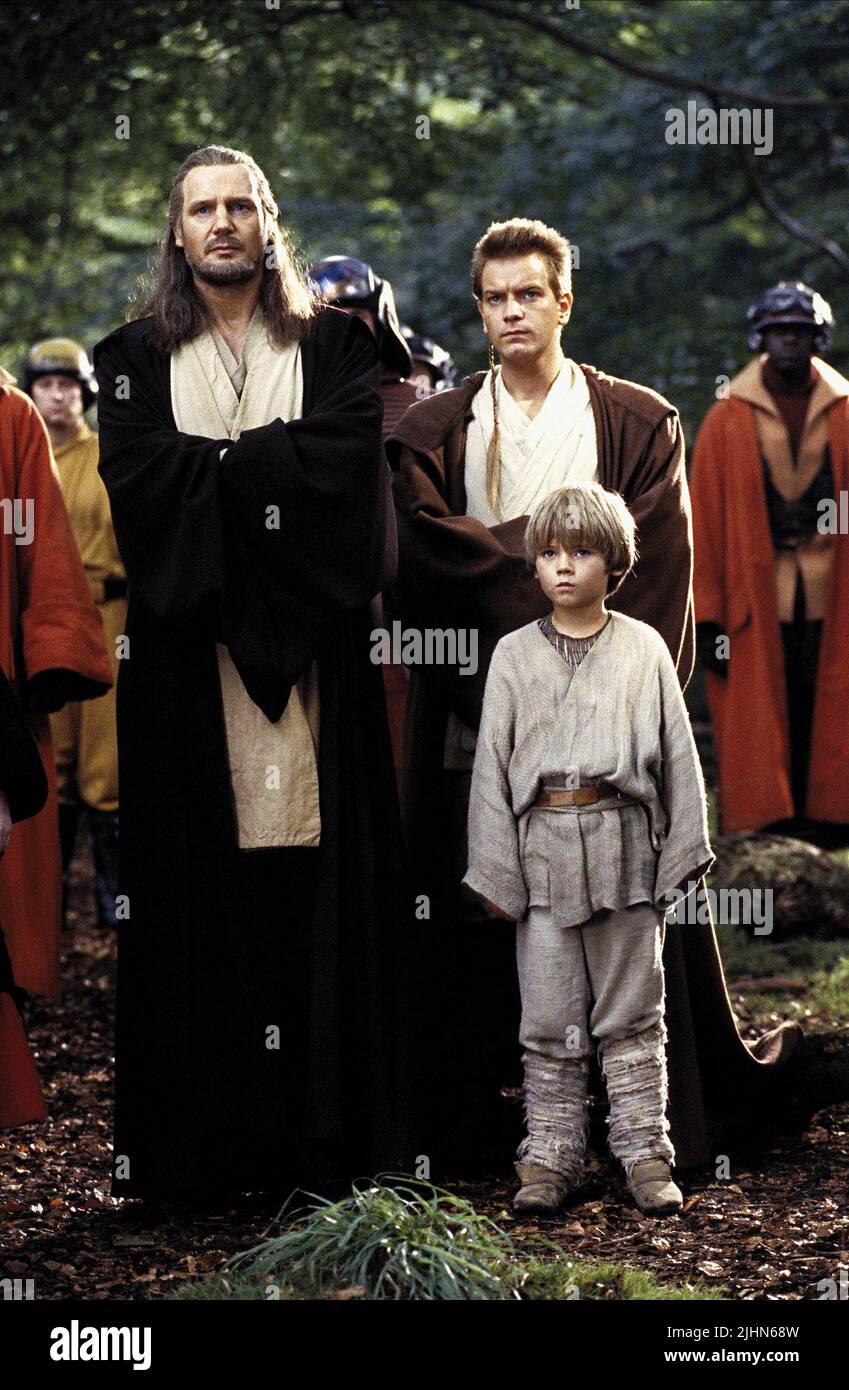 LIAM NEESON, EWAN MCGREGOR, Jake Lloyd, Star Wars: Episode I - Die Dunkle Bedrohung, 1999 Stockfoto