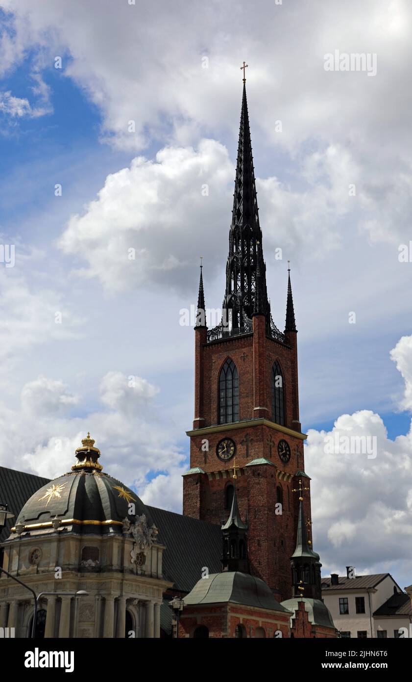 Die Riddarholmen-Kirche in Stockholm Stockfoto