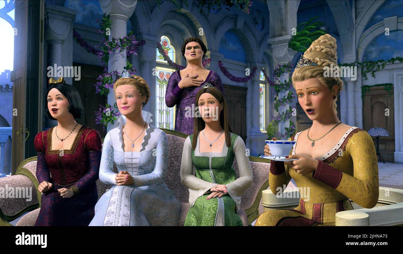 Schneewittchen, Cinderella, DORIS, DORNRÖSCHEN, Rapunzel, SHREK DER DRITTE, 2007 Stockfoto