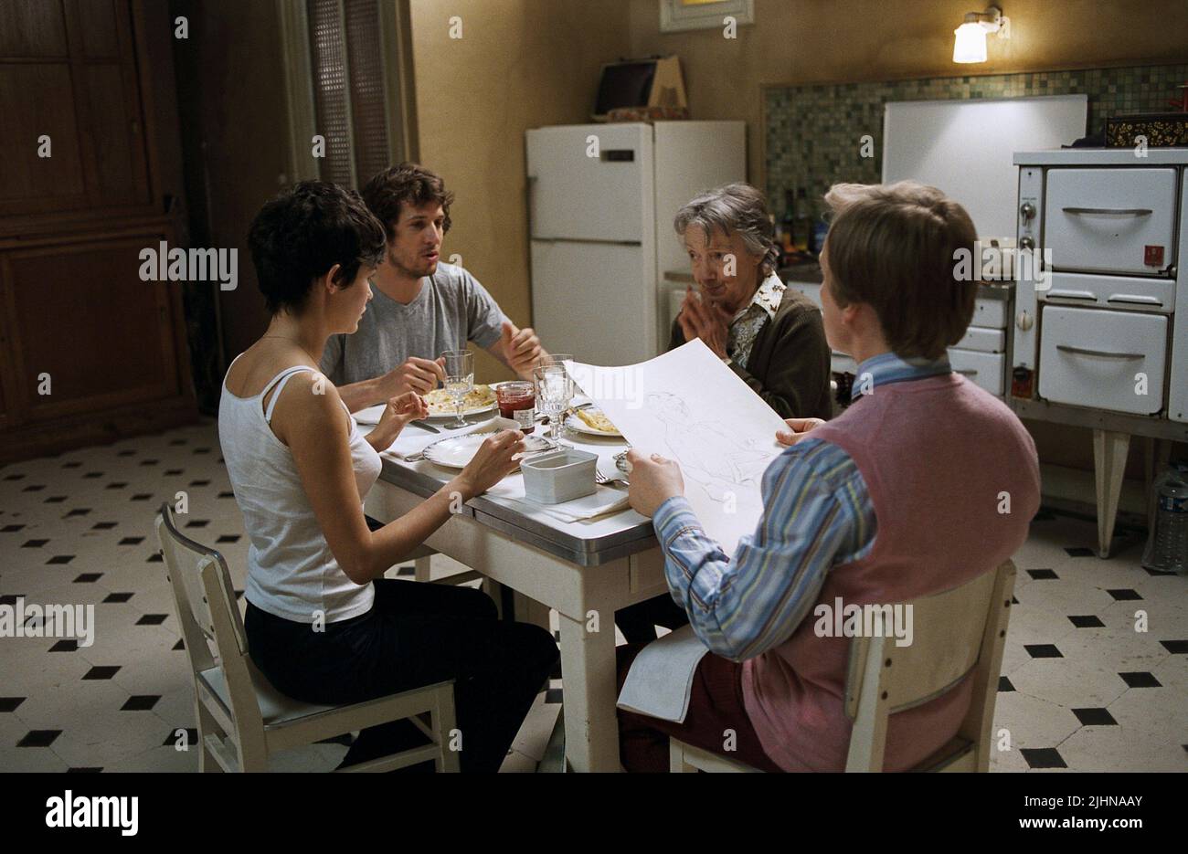 AUDREY TAUTOU, Guillaume Canet, LAURENT STOCKER, FRANÇOISE BERTIN, Jagen und Sammeln, 2007 Stockfoto