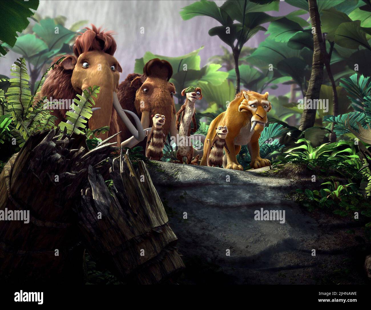 ELLIE, Crash, MANNY, Buck, Eddie, Diego, ICE AGE: DAWN DER DINOSAURIER, 2009 Stockfoto