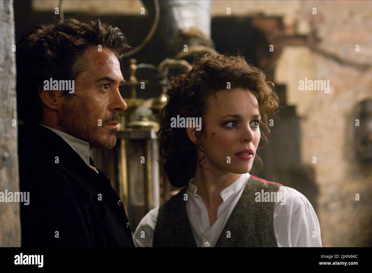 ROBERT Downey Jr., RACHEL MCADAMS, SHERLOCK HOLMES, 2009 Stockfoto