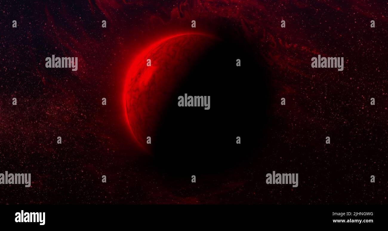 Bild des roten Planeten im schwarzen Raum Stockfoto