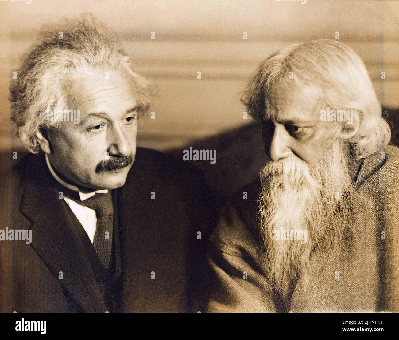 Albert Einstein und Rabindranath Tagore Stockfoto