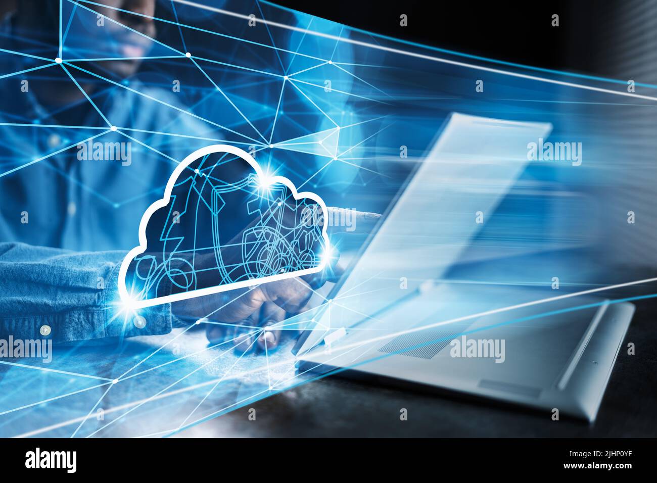 Business-Cloud-Technologie. Datenspeichernetzwerk Und Verbindung Stockfoto