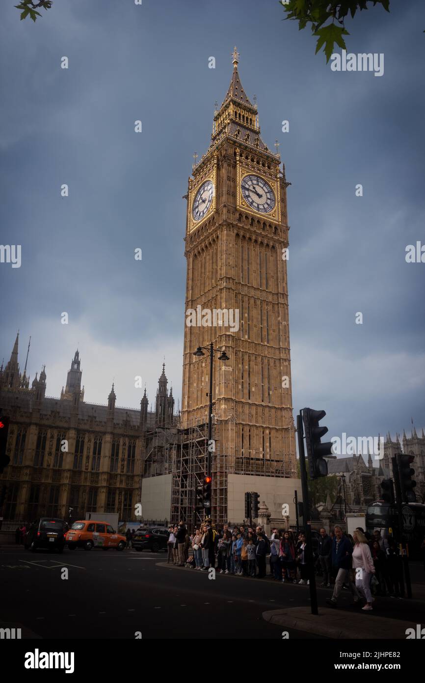 London, Großbritannien, Mai 2022: Big Ben, der berühmteste Uhrenturm in London Stockfoto