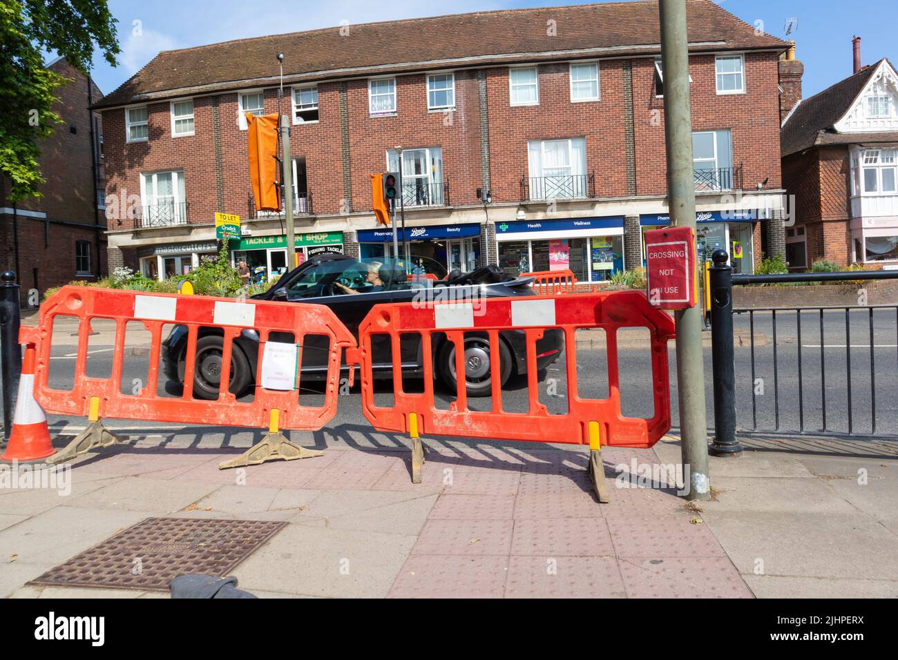 Nicht in Gebrauch, Fußgängerzebrakreuzung, tenterden, kent, großbritannien Stockfoto