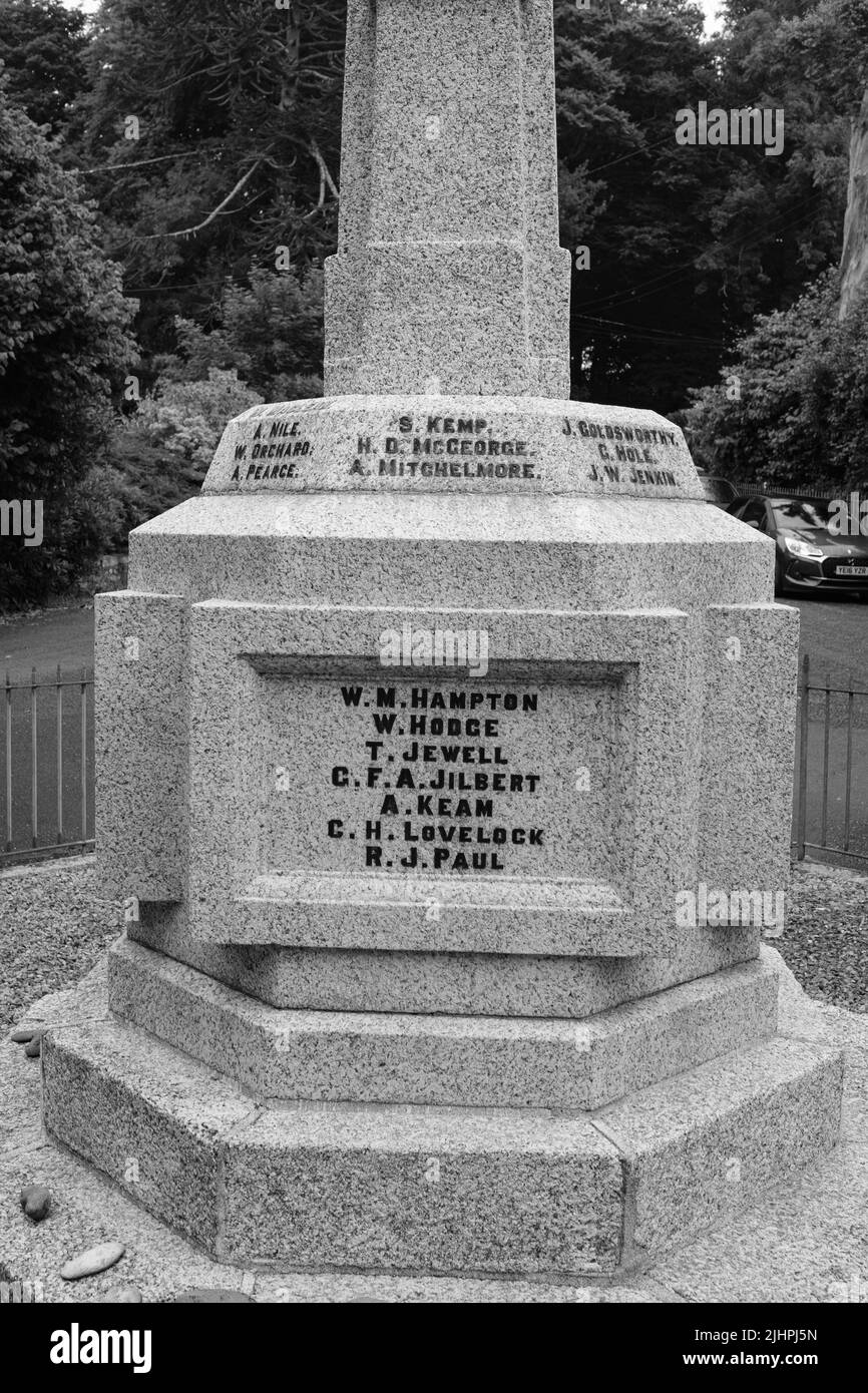 Treslothan War Memorial, Camborne Stockfoto