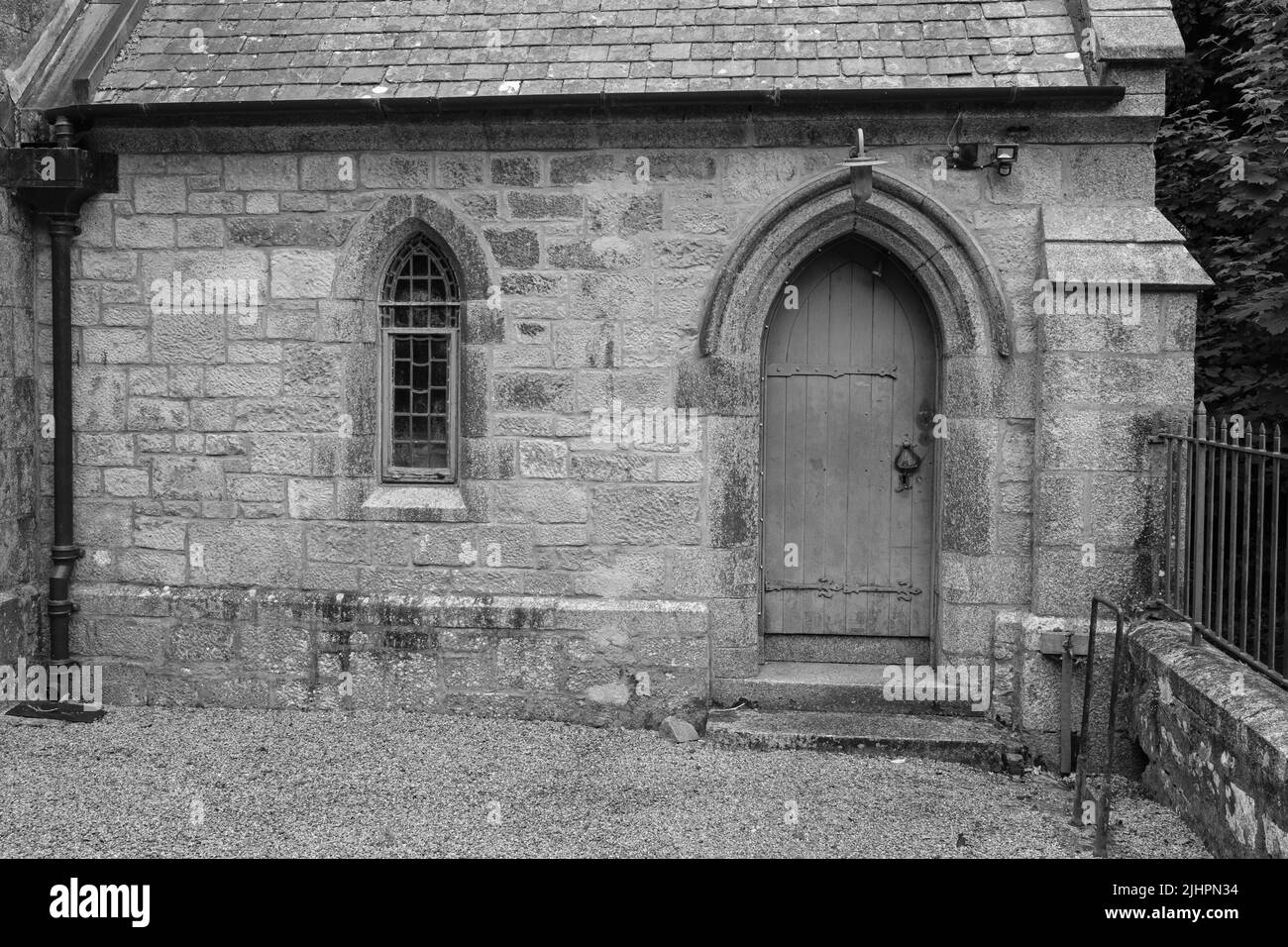 Außenansicht der evangelischen Kirche St. Johannes in Treslothan, Camborne Stockfoto