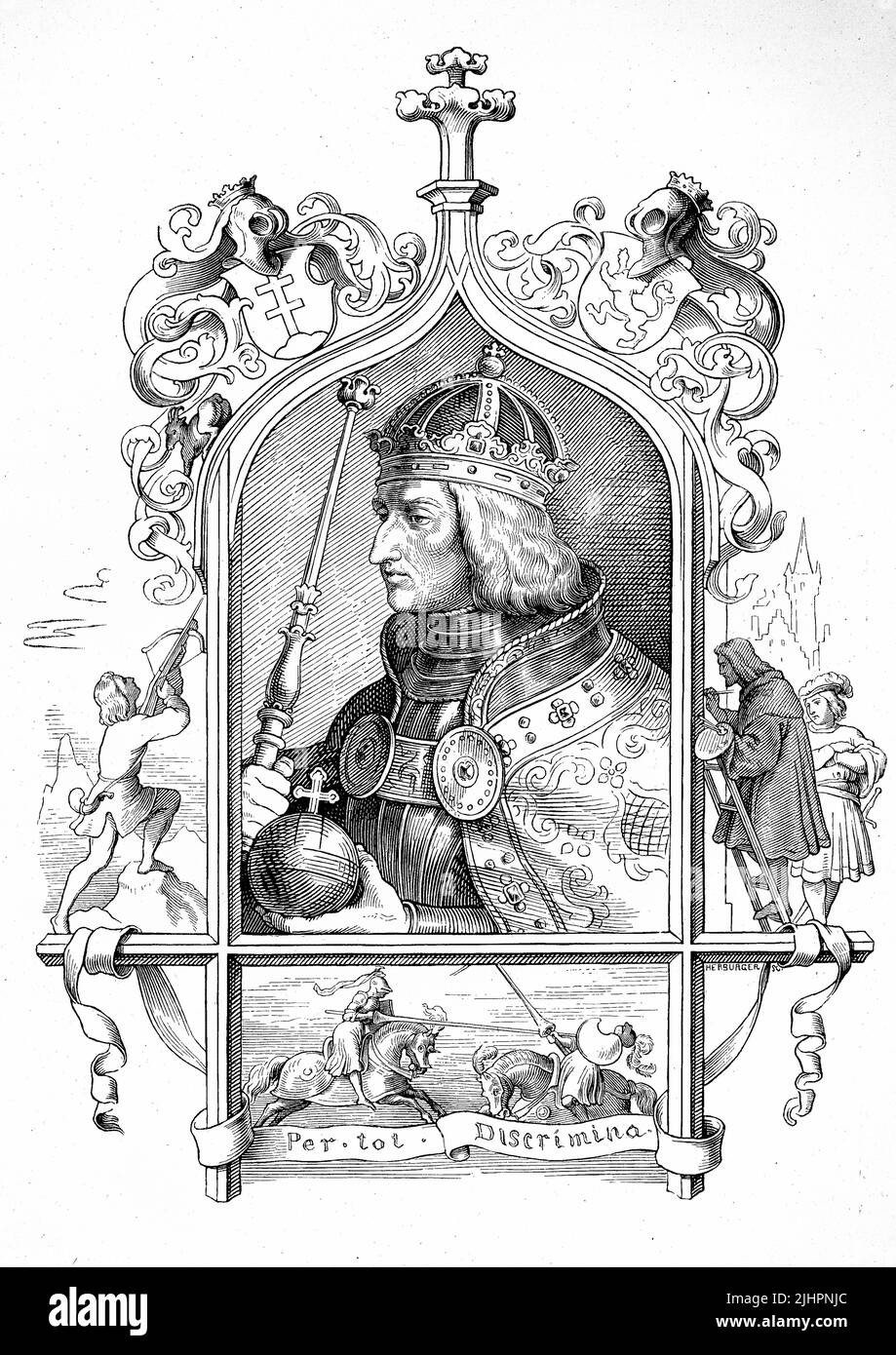 Maximilian II (Geboren 31. Juli 1527, gestorben 12. Oktober 1576), zeitgemäß auch Maximilian der andere, war Kaiser des Heiligen Römischen Reiches und Erzherzog von Österreich von 1564 bis 1576 / Maximilian II. (Geboren 31. Juli 1527, gestorben 12. Oktober 1576), gleichzeitig auch Maximilian der andere, war von 1564 bis 1576 Kaiser des Heiligen Römischen Reiches und Erzherzog von Österreich, Historisch, Digital restaurierte Reproduction einer Originalvorlage aus dem 19. Jahrhundert, das Originaldatum nicht bekannt, Stockfoto
