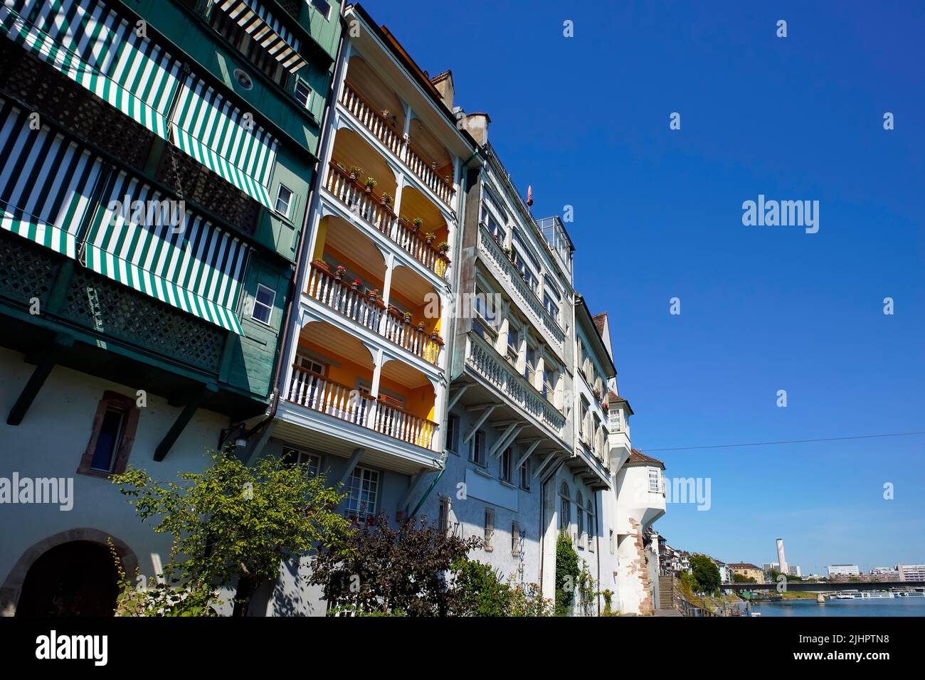 Wohngebäude am St. Johanns-Rheinweg, Basel, Kanton Basel-Stadt, Schweiz. Stockfoto