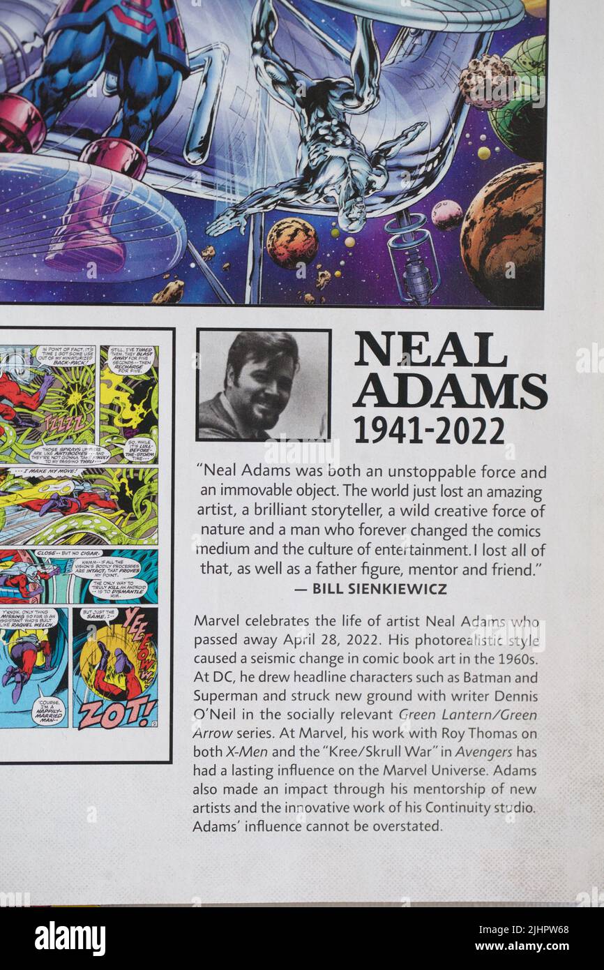 Neal Adams Comic-Künstler Stockfoto