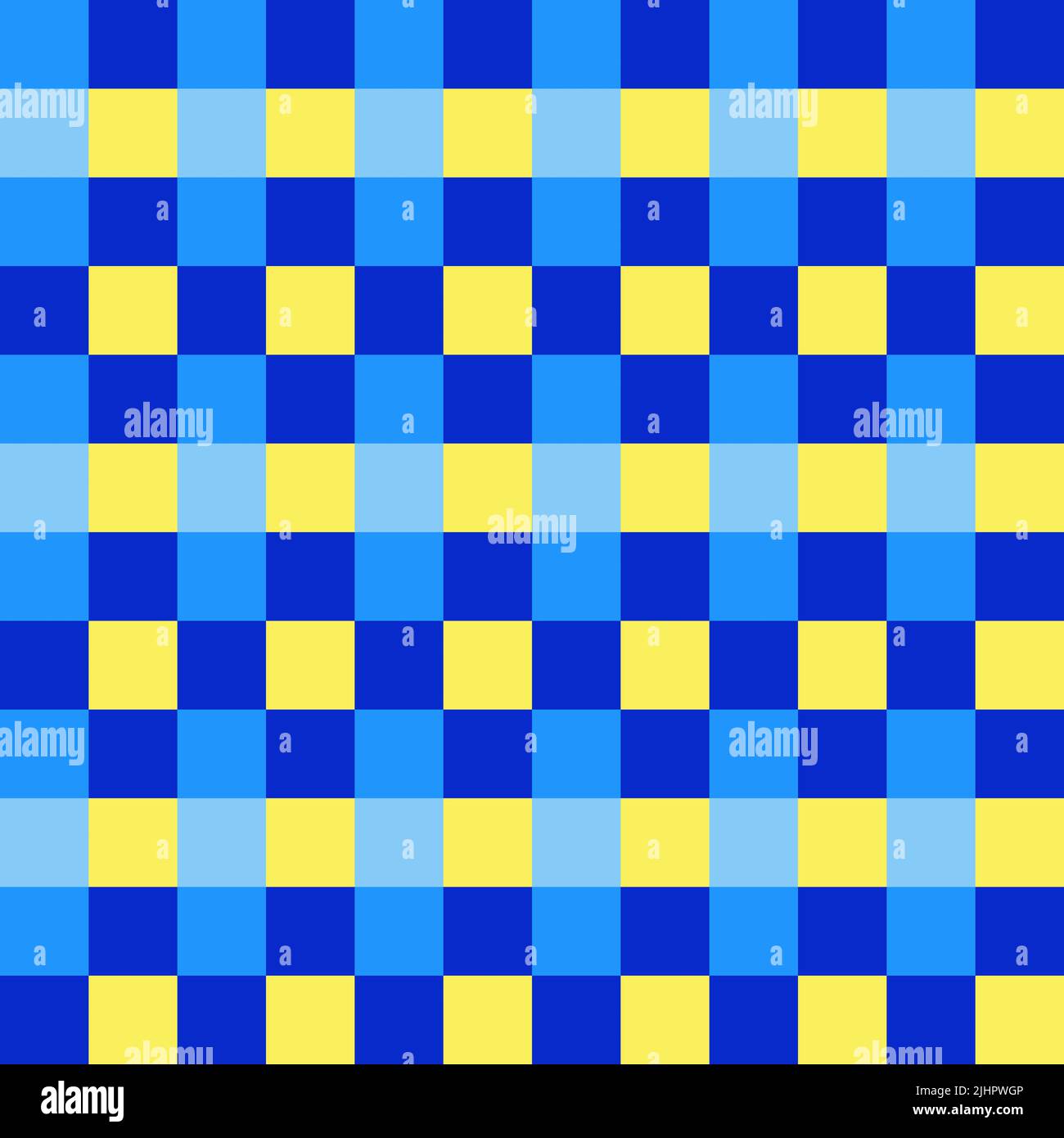 Blaugelb Nahtloses Französisches Kariertes Muster. Hintergrund Mit Farbenfrohem Stoff-Karogramm. Klassische Checker Muster Design Textur. Stockfoto