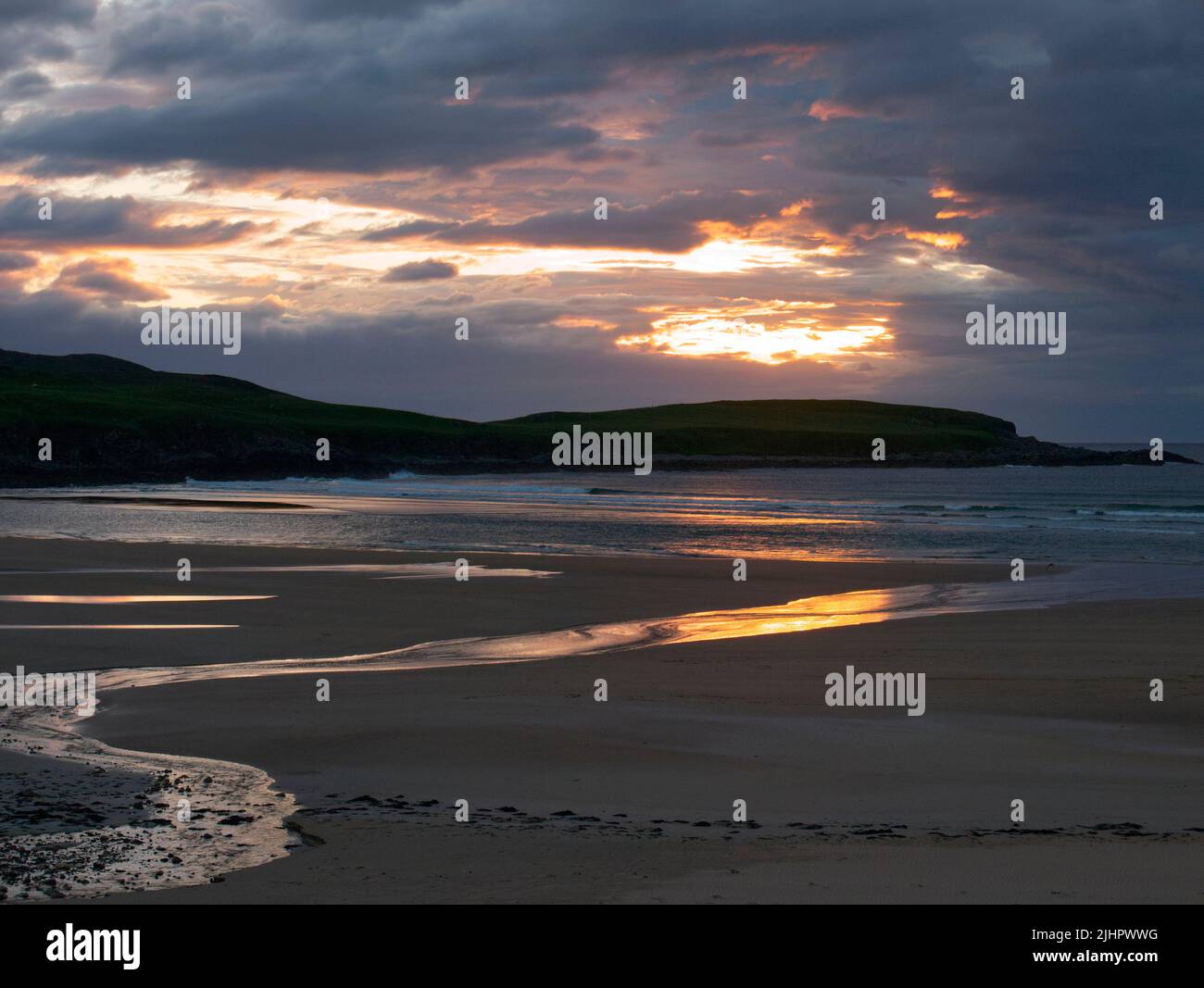 Armadale Beach bei Sonnenuntergang, Sutherland Stockfoto