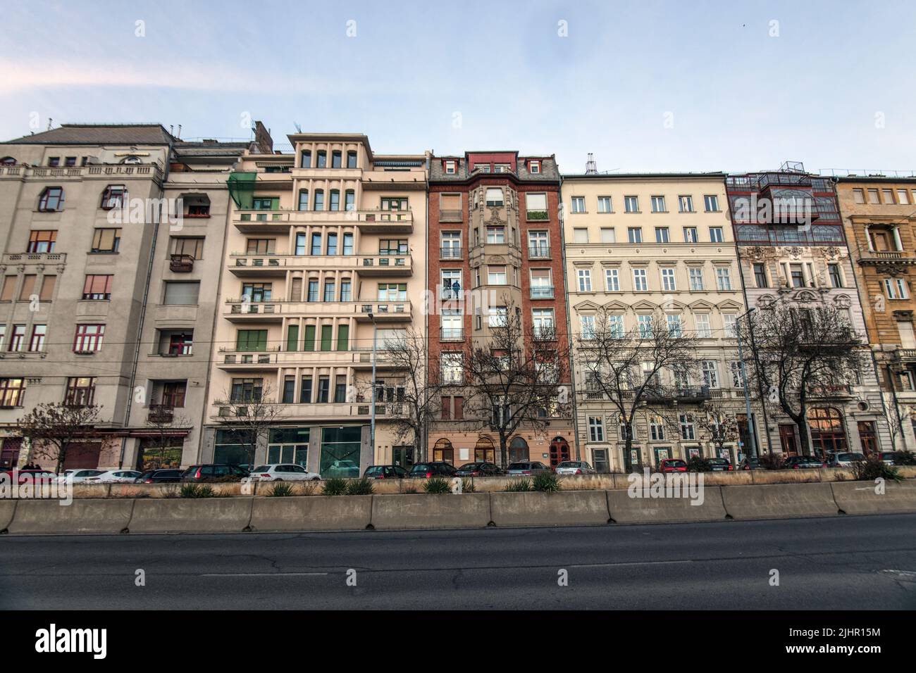 Budapest: Pesti auch rakpart, Belgrad rakpart. Ungarn Stockfoto