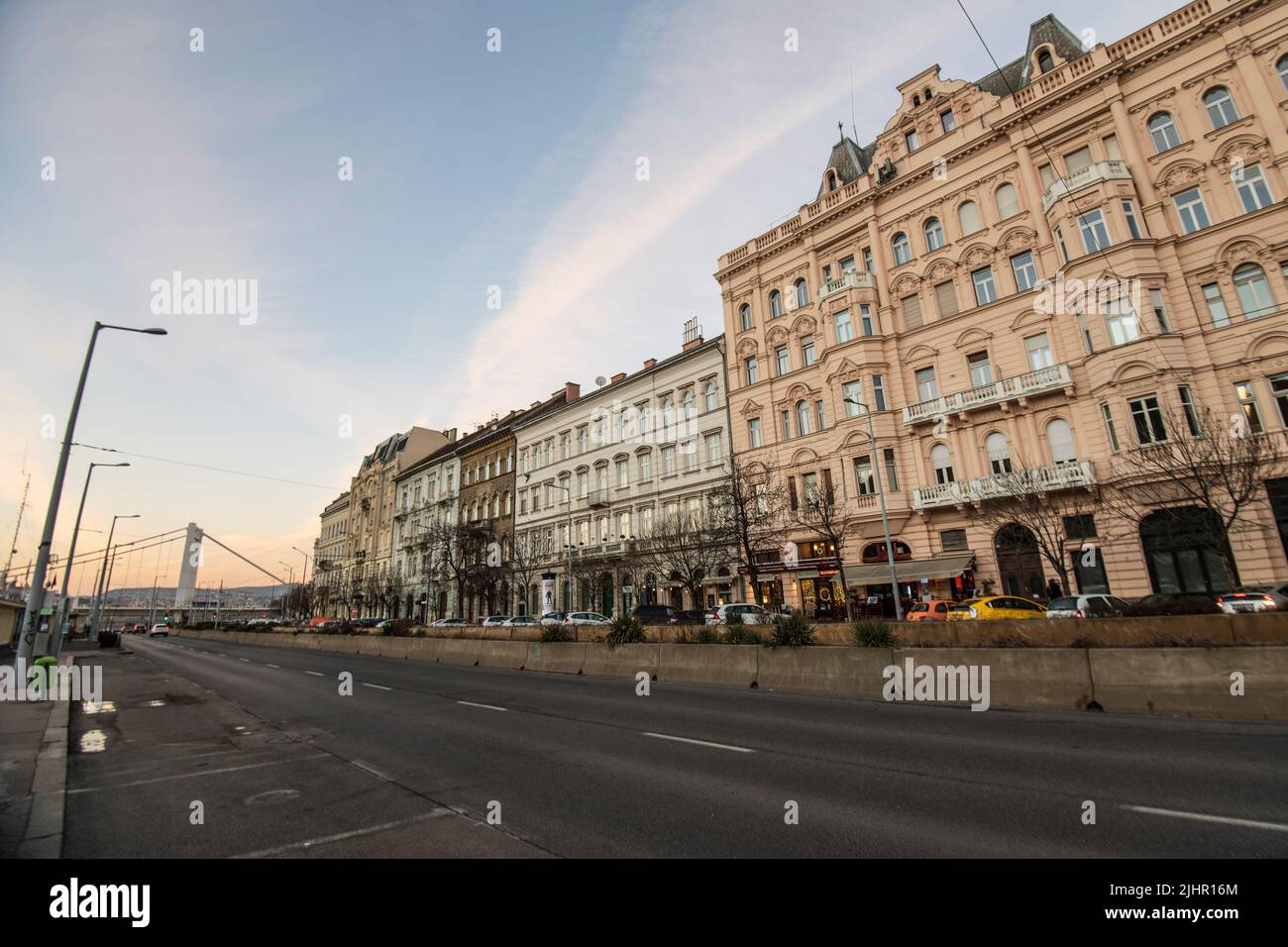 Budapest: Pesti auch rakpart, Belgrad rakpart. Ungarn Stockfoto