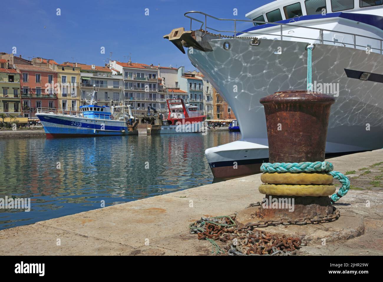 Frankreich, Hérault (34) Sète, la vue du vieux Port / Frankreich, Hérault Sète, der Blick vom alten Hafen Stockfoto
