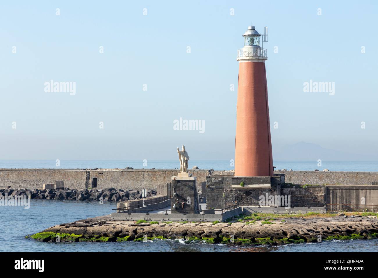 Der Leuchtturm Von Molo San Vincemzo Head, Neapel, Italien, Europa Stockfoto