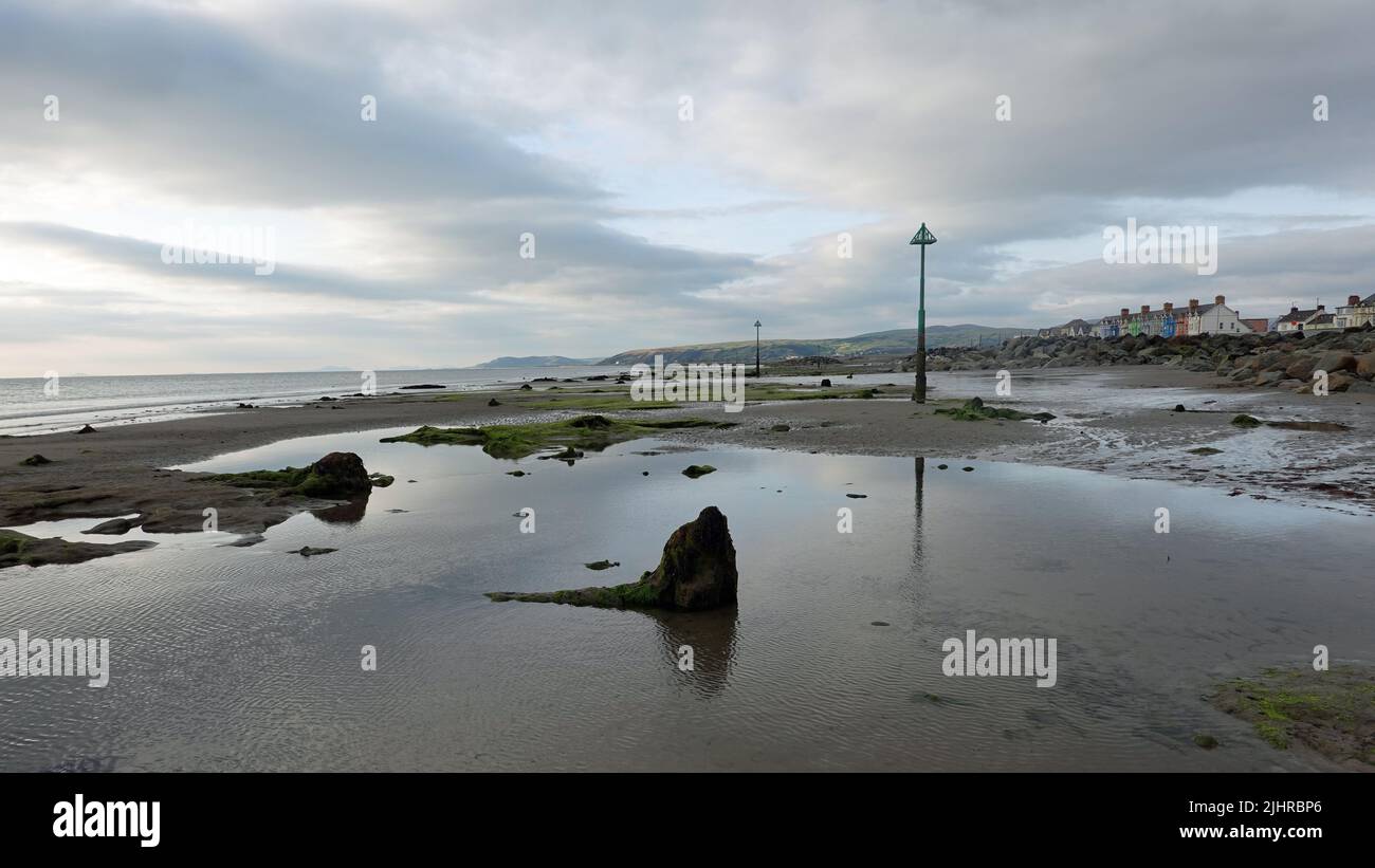 Sonnenuntergang bei Borth Stockfoto