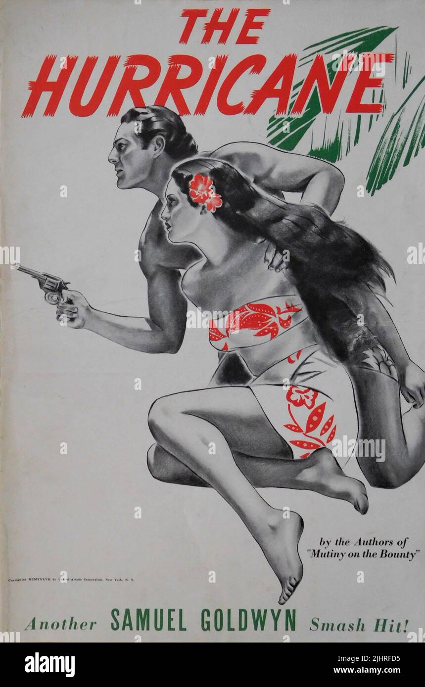 DOROTHY LAMOUR und JON HALL im HURRIKAN 1937 Regisseur JOHN FORD Roman Charles Nordhoff und James Norman Hall Spezialeffekte James Basevi Musik Alfred Newman The Samuel Goldwyn Company / United Artists Stockfoto