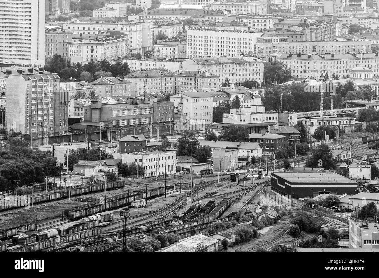 Blick auf den industriellen Teil der Murmansk, Russland Stockfoto