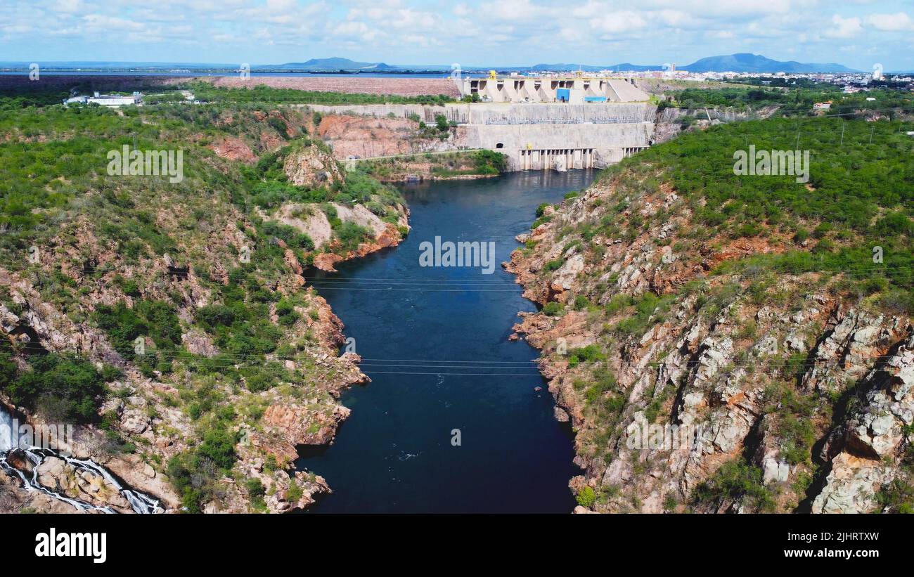 Wasserkraftwerk in der Stadt Paulo Afonso - Bahia Brasilien. Stockfoto