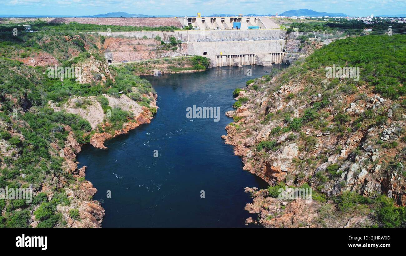 Wasserkraftwerk in der Stadt Paulo Afonso - Bahia Brasilien. Stockfoto