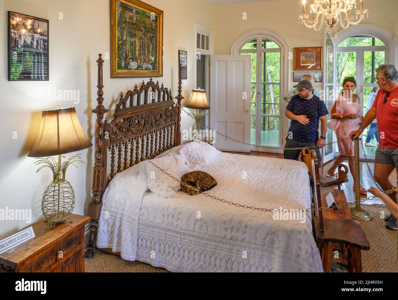 Ernest Hemingways Schlafzimmer, das Hemingway Haus und Museum, Whitehead Street, Key West, Florida Keys, Florida, USA Stockfoto