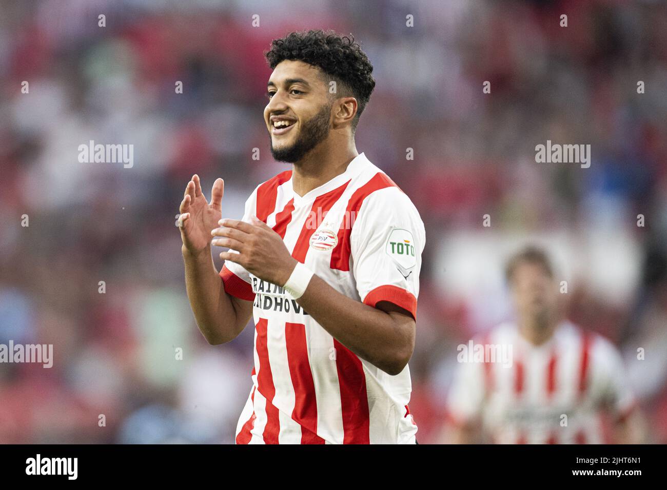 EINDHOVEN, 19-07-2022, Philips Stadium, Saison 2022/2023. LPSV - FC Eindhoven, Lichtstadderby. PSV-Spieler Ismael Saibari feiert seine 4-0 während des Spiels PSV - Eindhoven (Foto von Pro Shots/Sipa USA) *** Weltrechte außer Österreich und den Niederlanden *** Stockfoto