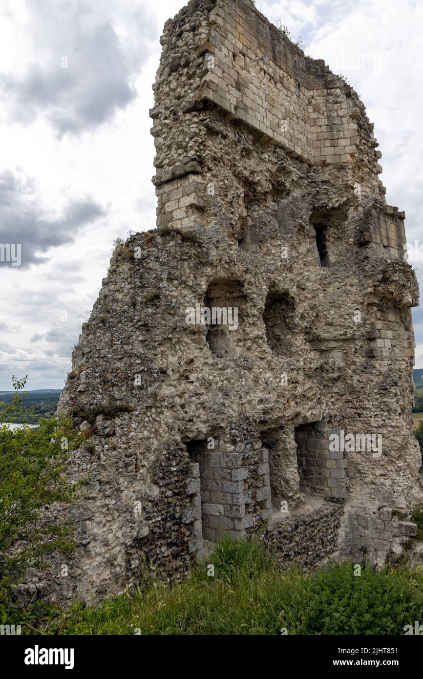 Ruinen des Chateau Gaillard - Saucy Castle Stockfoto
