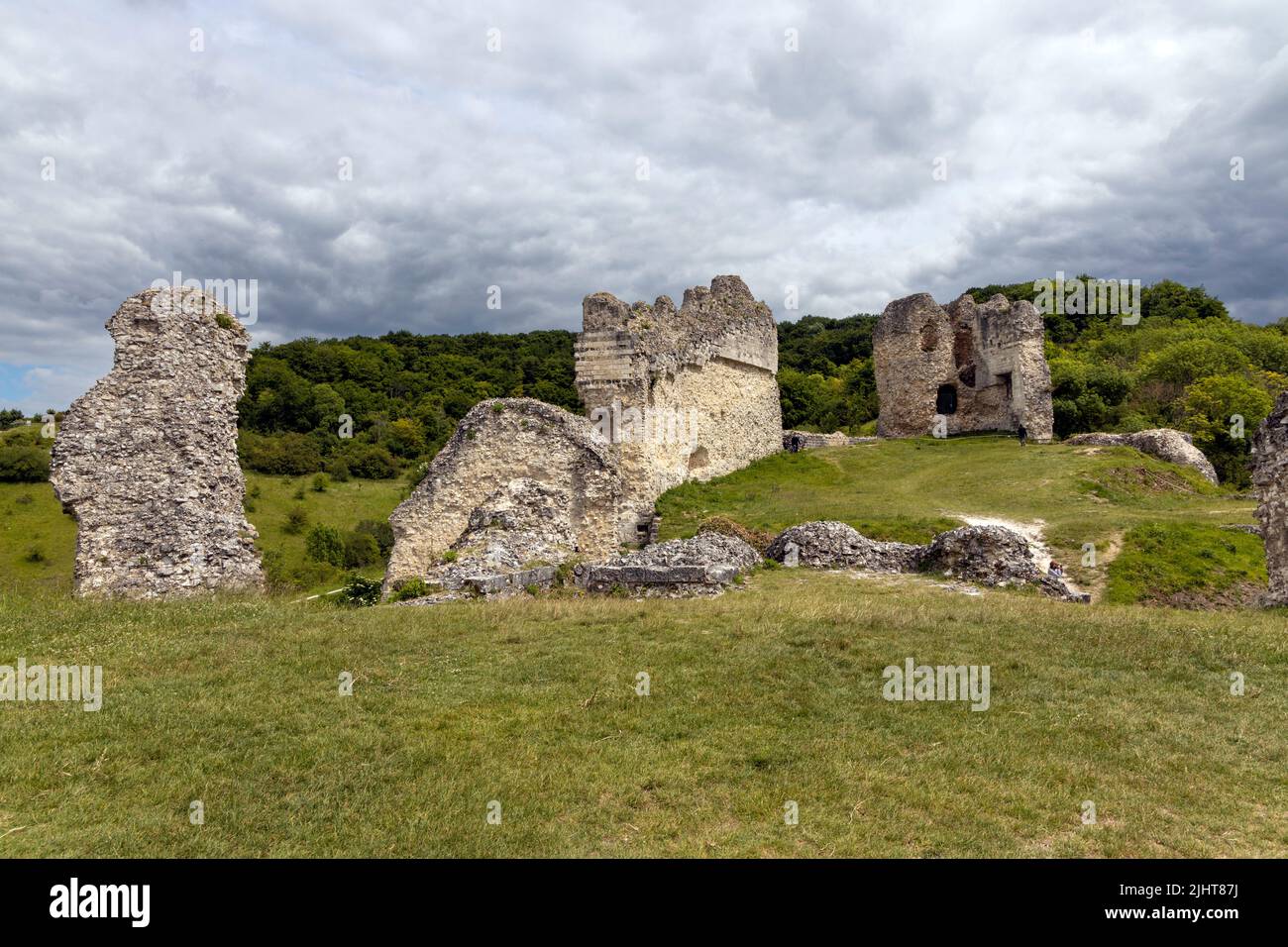 Ruinen des Chateau Gaillard - Saucy Castle Stockfoto